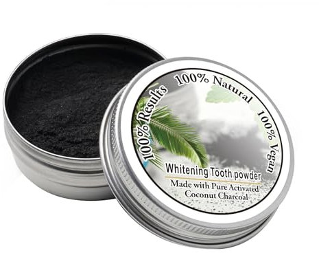 Poudre dentaire au charbon actif naturel avec noix de coco, blanchiment des dents et soins bucco-dentaires, poudre de charbon actif de bambou naturel
