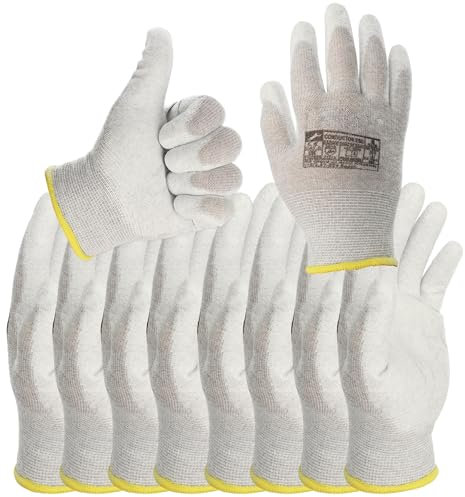 Minadax Antistatische ESD Handschuhe ALLROUNDER – 5 Paar Größe L/9 | Für GROBE Arbeiten in Elektronik, Werkstatt, KFZ, Labor & Industrie