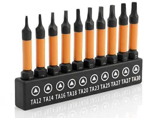 Treki 10 Stück TA12-TA30 Dreieck Bit Dreieck Schraubendreher Spezial Bit Set mit 6,35mm Sechskantschaft, 50mm Dreikant Schraubenzieher Bits für Akkuschrauber Bohrmaschine