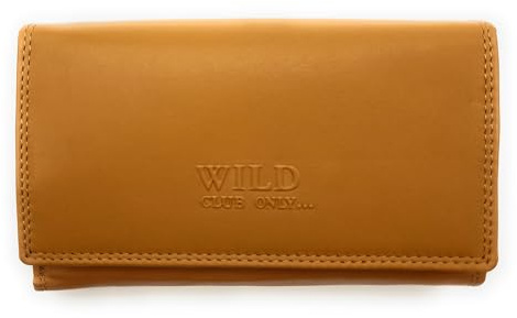 Lemasi Damen Geldbörse Echt Leder mit RFID Schutz - 12 Kartenfächer 4 Scheinfächer Münzfach - Portemonnaie Geldbeutel Frauen 17x10x4cm (Cognac)