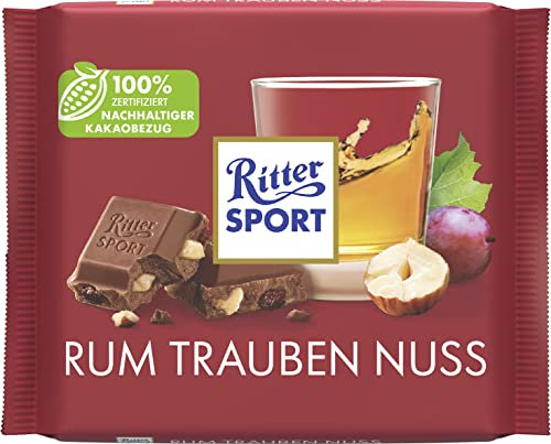 RITTER Tablette 100g Chocolat au Lait Rhum Raisin Noix