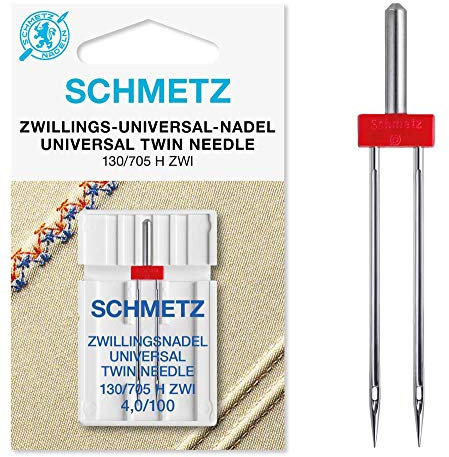 SCHMETZ | 1 Aiguille pour machine à coudre | Double Universal | 130/705 H ZWI 4.0 | Grosseur 4.0/100