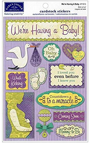 Karen Foster Design säure- und ligninfreie Scrapbooking-Stickerbogen mit Aufschrift We're Having a Baby