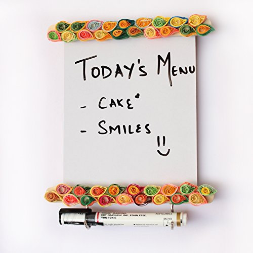IVEI Universal-Kühlschrankmagnet mit trocken abwischbarer Tafel und Papierquilling auf einem Holzrahmen – Budget-Geschenke – einzigartige Ideen – Whiteboard