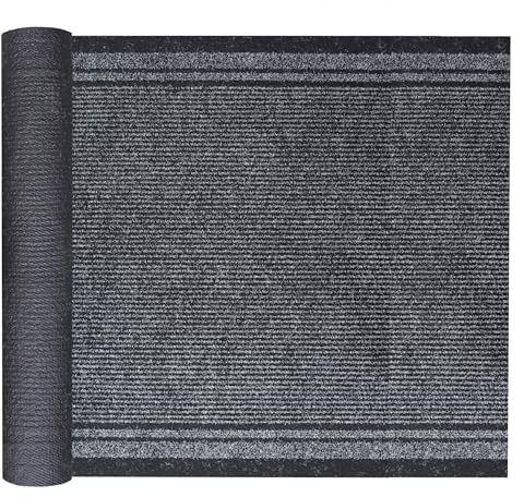 Primaflor Sauberlauf Läufer Malaga | Anthrazit | 66 x 600 cm | Melierte Schmutzfang-Oberfläche, rutschhemmender Gel-Rücken, 6 mm Höhe; individuell zuschneidbar ohne Ausfransen