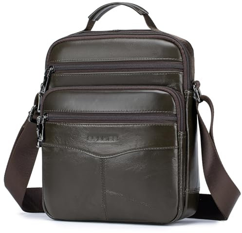 SPAHER Groß Herrentasche Leder Tasche Umhängetasche IPAD Handgelenktasche Schultertasche Business Männer Aktentaschen Handtaschen Rucksack Crossbody Sling Reisetasche für Arbeit Reise Alltagsleben