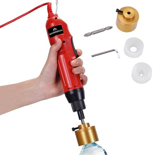 BAOSHISHAN Electric Hand-held Bottle Capping Machine Hand-Held Screw Capper Automatic Bottle Capping Sealer for φ10-30mm Bottle Cap