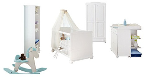 Babyzimmer Adam 5 teilig Massivholz Kiefer Landhausstil Weiss