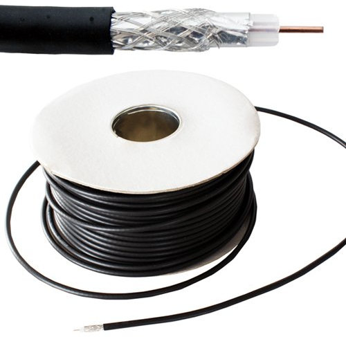 50m Outdoor Coaxial Cable – External RG6 Coax Wire Reel Braid Drum – TV Aerial Satellite/Sat Freeview CCS - Loops