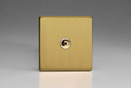 Varilight IJDBI101S Screwless Brushed Brass 1 Gang Remote/Touch Master LED Dimmer 0-100W