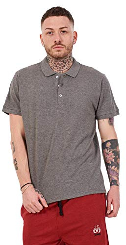 Apparel Mens Plain Solid Polo Cotton T-Shirts Regular fit Casual Formal Shirt Top M-XXL Grey