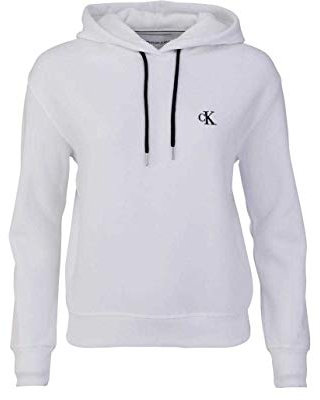 Calvin Klein CK Embroidery Hoodie J20J213178 Altre Maglie Pesanti, Bianco (Bright White), XS Donna