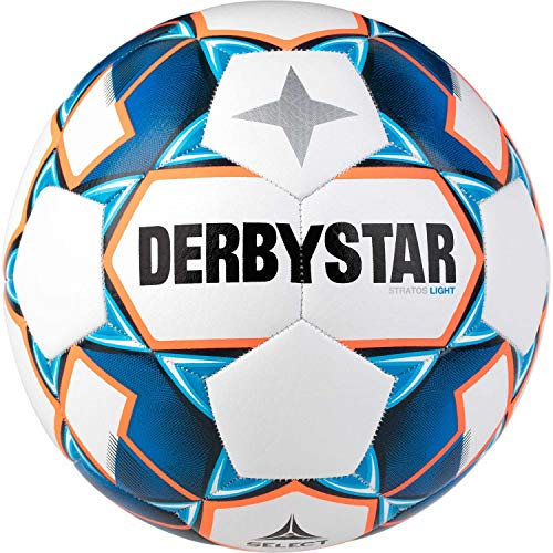 Derbystar Kinder Fußball Stratos Light, Weiss blau orange, 5, 1037500167