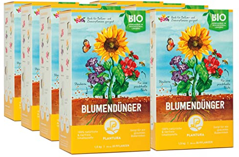 Plantura Bio Blumendünger mit 3 Monaten Langzeitwirkung, 12 kg, für den Garten & Balkon-Pflanzen, für eine prächtige Blüte, gut für den Boden, unbedenklich für Haus- & Gartentiere