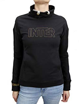 Inter Women's Sweatshirt With Wide Funnel Neck In Stretch Cotton - Sweatshirt Women, womens, sweatshirt, INTFE865, Black, XS