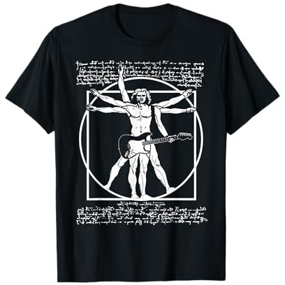 Da Vinci Gitarre Man, Vitruvian Gitarristen T-Shirt Parodie T-Shirt