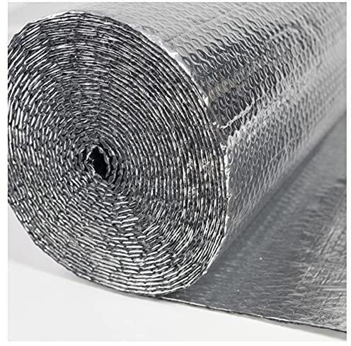 NAKAN Doppelte Aluminium Dampfsperre, Luftpolsterfolie Isolierung Isolierfolie Thermo Dampf und Luftdichte Barriere für Wände, Böden und Dach(Size:1x10m(3x32ft))
