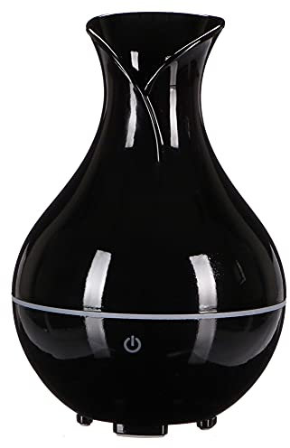 SIXTOL Bloom Aroma Diffusor 200ml | Ultraschall-Luftbefeuchter | Zur Luftbefeuchtung und Durchduftung von Zuhause, Schlafzimmer, Büro | Aromatherapie Diffuser | Für ätherische Öle (Schwarzer Glanz)