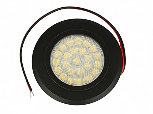 LEDLUX 12V 24V 3W Mini LED-Einbaustrahler dimmbar, Touch On / Off und Dimmer direkt vom Scheinwerfer selbst (Neutralweiß 4000k, Schwarz)