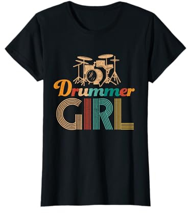 Schlagzeuger Mädchen Schlagzeug Musiker Rockband Metal Musik Schlagzeug T-Shirt