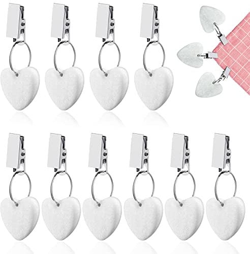 IIRC Tischdeckenbeschwerer 10STK Tischdeckengewichte mit Clips Tischdecke Gewichte Tischdeckenklammern für Familie Party Camping Hochzeit Garten Picknick (Weiß)