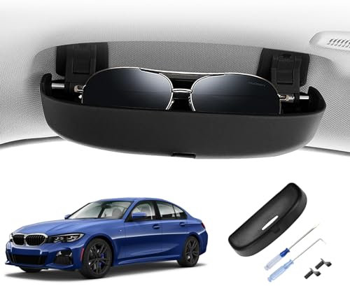 BIBIBO Brillenetui für B*MW Serie 3 5 7 X1 X3 X5 X7, Brillenhalter für Auto, Sonnenbrillen Halterung, Aufbewahrung Sonnenbrillenhalt, Car Glasses Holder (Schwarz)