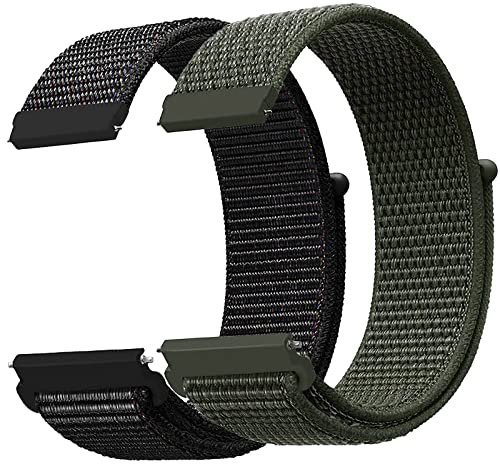 Smlper 20/22mm Nylon Armband für Samsung Galaxy Watch 3 45mm/44mm/Galaxy Watch 4 /Galaxy Watch 5 /Galaxy Watch 46mm/S3 Frontier/S3 Classic/Active 2 40mm 44mm/Huawei Watch GT 3 Pro 46mm