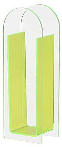 Vase à fleurs résistant à la casse décoratif compact en acrylique pour bureau Vert fluo