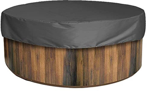 BAGASI Hot Tub Abdeckung Runde Spa Abdeckung, wasserdichte Spa Abdeckungen für Whirlpool, Runde Hot Tub Abdeckungen Ersatz, Outdoor Patio Runde Hot Tub Abdeckung Schutz Abdeckung,Schwarz,200 * 30cm