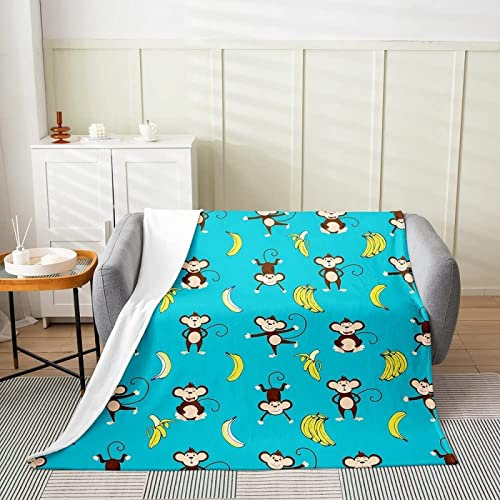 Kuscheldecke 3D Süßer AFFE 70 x 100 cm Flanell Fleecedecke Affentier Weich Warm Flauschig Decke, Wohndecke Decken für Sofadecke Couchdecke, kuscheldecken für Kinder Erwachsene