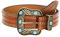 Eohak Frauen Western PU Leder Gürtel - Geprägte Türkis Schnalle Bohemian Gürtel für Kleid Jean, Farbe: Schokobraun, M