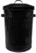 Metal Bin Retro Dustbin Waste Rubbish Bin Rubbish Waste Animal Feed Outdoor or Indoor Bin, Black Metal Bin 45L