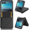 RonRun for Motorola Razr 40 Ultra Case, Flip Phone Case with Card Holders, PU Leather Full Protective Book Cover, Shockproof, black