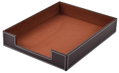 Bac à courrier en cuir, organiseur de fournitures de bureau pour courrier, fichiers, magazines, bijoux, cosmétiques, boîte de rangement empilable pour bureau, café,