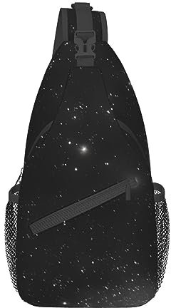 Schwarze und weiße Galaxie-Rucksäcke, Brusttaschen für Damen und Herren, Crossbody-Taschen, Wandern, modische Schultertaschen, Outdoor-Sport, Schwarz, Einheitsgröße, Kreuz-Brusttasche diagonal