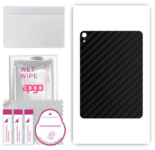 apgo Rückseite Schutzfolie, Skin, kompatibel mit Apple iPad mini Wi-Fi, Hinten Displayschutzfolie aus Vinylfolie, kratzfest, einfache Montage - Schwarzer Kohlenstoff