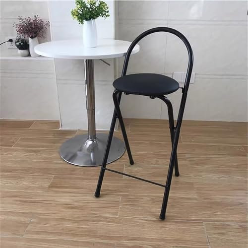Klappbarer Hocker Mit Lehne Barhocker Klappbar Sitzhöhe 60cm Barstuhl Klappbar Mit Rundem Weichem Kissen Küchenhocker Mit Fußstütze Für Die Verwendung Im Innen- Und Außenbereich des Bar Restaurants (