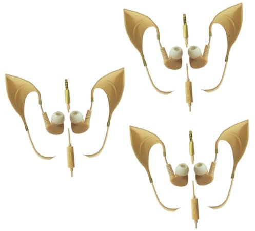 OSALADI 3stücke Earbuds Cosplay Kopfhörer Mit Mikrofon Bezaubernde Elfenohren In-Ear Headphones Für Halloween Und Themenpartys Komfortable Ohrkappen Kompatibel Mit Geräten