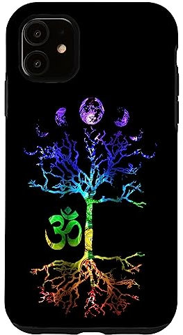 Hülle für iPhone 11 Phasen des Mondes Baum des Lebens Om Chakra