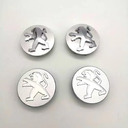 4 Stück Nabendeckel für Peugeot 107 2012 2013 2014,Reifen & Felgen Zubehör,Logo-Radnaben-Abdeckungen,Auto Dekoration Abzeichen Zubehör