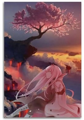 xze Anime-Poster, Motiv: Darling In The Franxx Code, Wandkunst, Leinwand, Poster, Raumdekor, 30 x 45 cm, ungerahmter Stil
