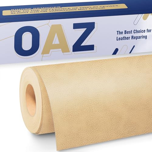 OAZ Leder Reparatur Patch, 40x80cm Lederflicken Selbstklebend Leder Reparatur Patch, für Möbel, Sofas, Autositze, Handtaschen, Jacken, Leder Renovierung, Retro Beige