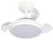 Lampara Ventilador de techo pequeño antila mini blanco | Ventilador de techo luz regulable 35W 3000Lm aspa retráctil motor DC