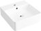 Eridanus Lavabo de baño, cuenco rectangular, lavabo montado en la pared, lavabo flotante moderno, lavabo de baño, vidrio de cerámica blanco,