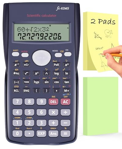 Scientific Calculator for Secondary School: Back to School Stationery Supplies + Bonus Sticky Notes, A Level Maths GCSE Exam Calculator, Desk Essentials