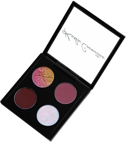 Karla Cosmetics Romance Palette – Lidschattenpalette mit vier hochpigmentierte Tönen, zwei matte und zwei Multichrome Opal-Farben, leicht zu Verblenden, samtig-weiche Textur, vegan, 4g