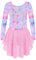 Arshiner Kinder Ballettkleidung Mädchen Ballettkleid Langarm Balletttrikot aus Baumwolle Ballettanzug Tanzkleid Tanzbody mit Chiffon Rock Tütü 130/3-4 Jahre