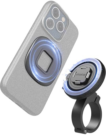 sincetop Fahrrad/Motorrad Magnetische Handyhalterung Serie Q [Quad] – Schnellverschluss – Aluminium Fahrradlenker Handyhalterung – Kompatibel mit Elektrofahrrad, Motorrad,Motobike und Scootern