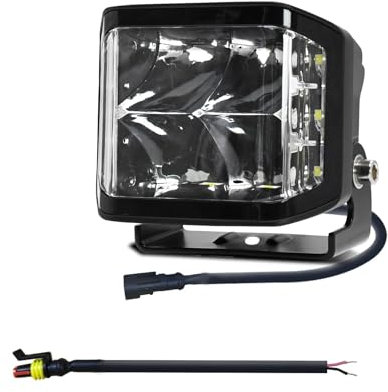 Phare Projecteurs Travail Blancs LED 12V 24V 100W 10000LM Super Lumineux pour Tout-Terrain Camion SUV Bateau Feux Travail Lampe Conduite Nuit Feux Avant(1 PCS)