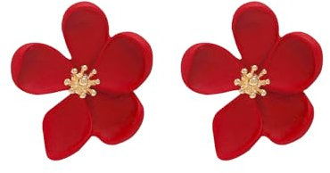 Ohrringe Rot,Blumen Ohrringe,Rot Übertrieben Blumes Ohrringes Vintage,Blume Ohrstecker,Personalisierte Blume Aussage Ohrringes Schmuck,Für Frauen Und Mädchen Den Alltag Weihnachten